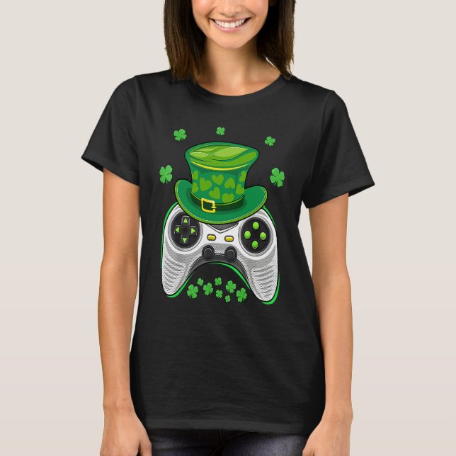 T-shirt Video Game Controller Irish Gamer Boys St Patricks (Devant)