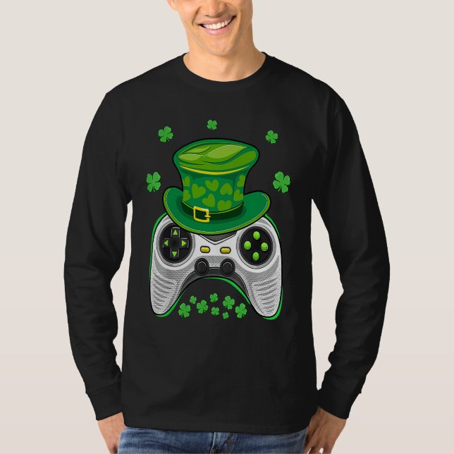 T-shirt Video Game Controller Irish Gamer Boys St Patricks (Devant)