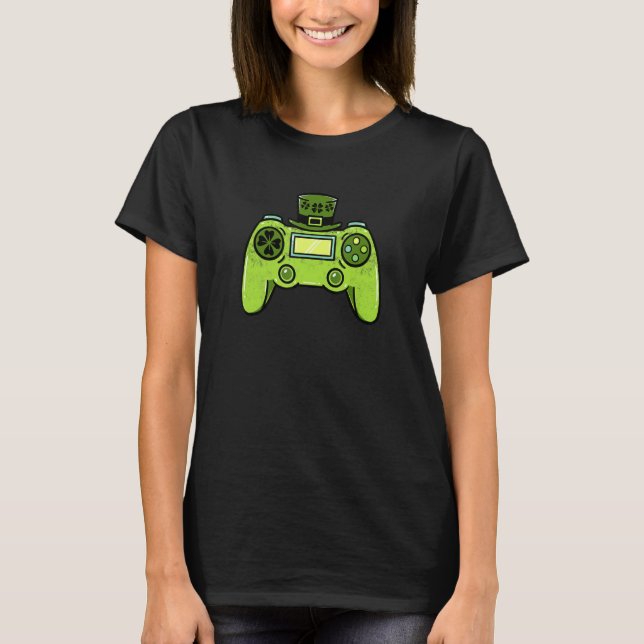 T-shirt Video Game Controller Irish Gamer Boys St Patricks (Devant)