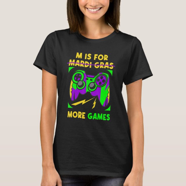 T-shirt Video Game Controller Mardi Gras Carnival Party Bo (Devant)