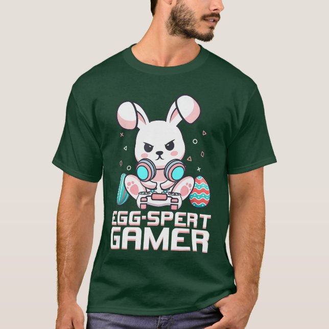 T-shirt Video Game Easter Bunny Gaming Controller Gamer Bo (Devant)