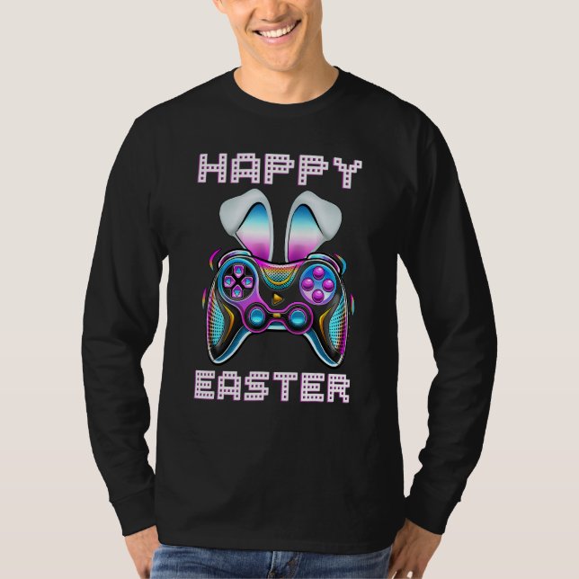 T-shirt Video Game Easter Bunny Gaming Controller Gamer Bo (Devant)