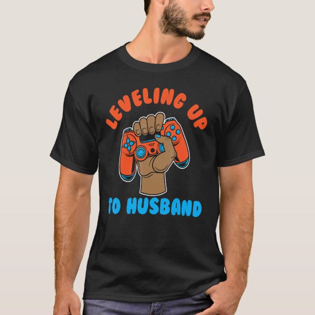 T-shirt Video Game Husband Leveling Up To Husband Gaming (Devant)