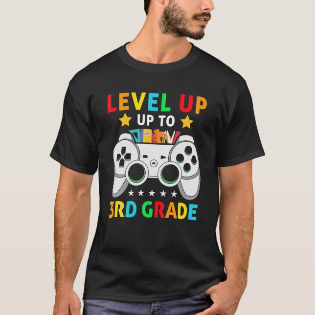 T-shirt Video Game Level Up To 3Rd Grade Team Third Grade (Devant)