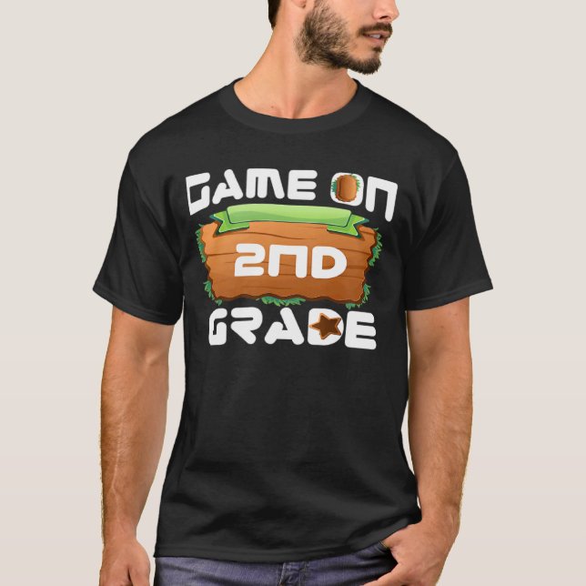 T-shirt video Game On 2nd Grade Kids Team Second Back To S (Devant)