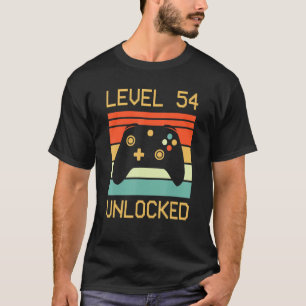 T-shirt Vidéo Gamer 54e Anniversaire Niveau 54 déverrouill