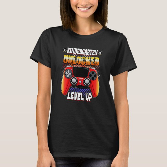 T-shirt Video Gamer Back To School   Kindergarten Unlocked (Devant)