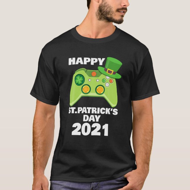 T-shirt Video Gamer Controller Bonne St.Patrick's Day 2021 (Devant)