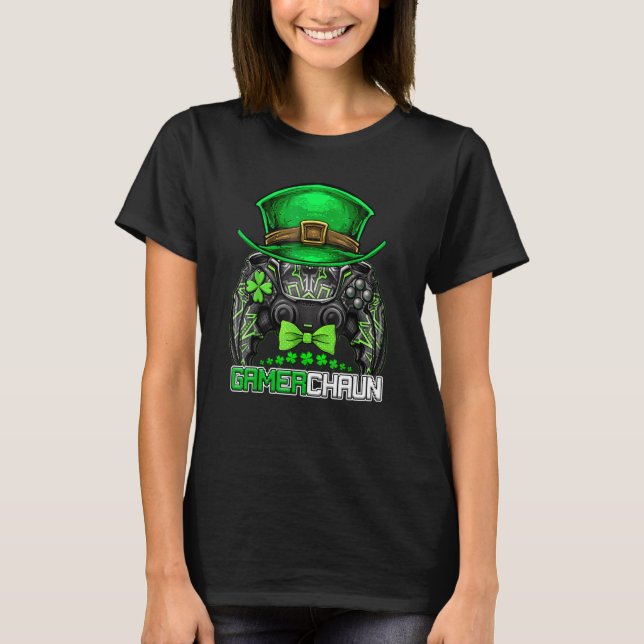T-shirt Video Gamer Leprechaun Gamers St Patrick's Day Gam (Devant)