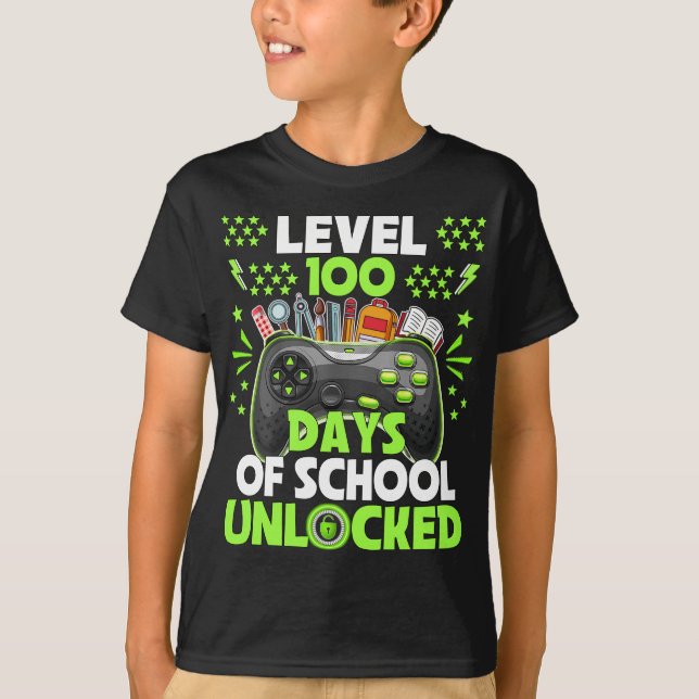 T-shirt Video Gamer Student 100 Days Teacher 100th Day of (Devant)