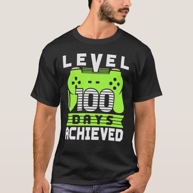 T-shirt Video Gamer Student 100th Day Teacher 100 Days Of  (Devant)