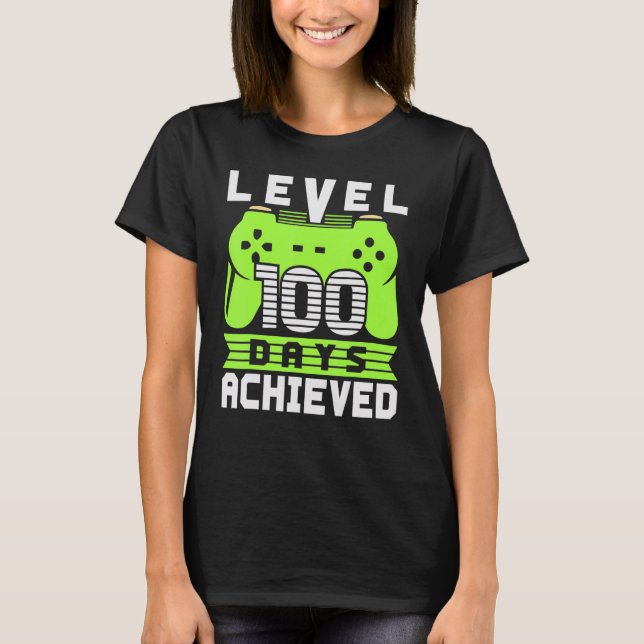 T-shirt Video Gamer Student 100th Day Teacher 100 Days Of  (Devant)