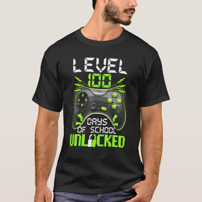 T-shirt Video Gamer Student 100th Day Teacher 100 Days of  (Devant)