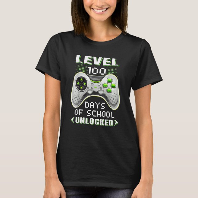 T-shirt Video Gamer Student 100th Day Teacher 100 Days of  (Devant)