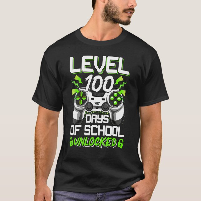 T-shirt Video Gamer Student 100th Day Teacher 100 Days of  (Devant)