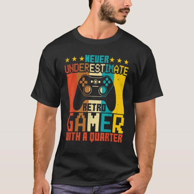 T-shirt Video Games   Never Underestimate Retro Gamer Gami (Devant)