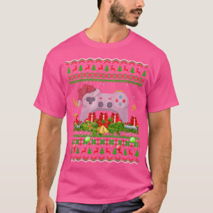 T-shirt Vidéo Jeu de Noël Éclairage Drôle Laid Jeu Vidéo C