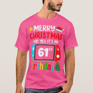 T-shirt Vidéo Joyeux Noël de l'amateur Oui C'est mon 61e