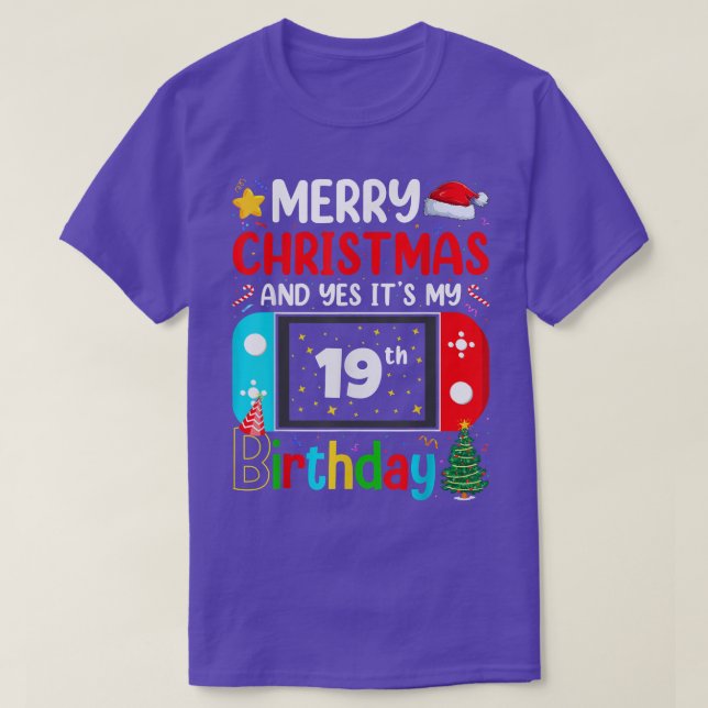 T-shirt Vidéo Joyeux Noël Joyeux Noël Oui C'est Mon 19ème  (Design devant)