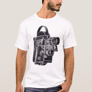 T-shirt Vidéo Vintage Vidéo Vidéo Vidéo Caméra bleu femme 