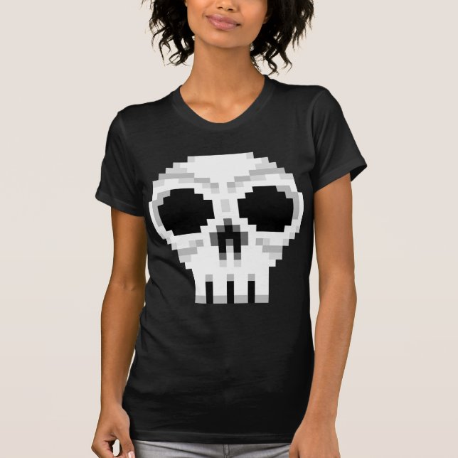 T-shirt Videogame - Crâne de mort - Pixel Art (Devant)