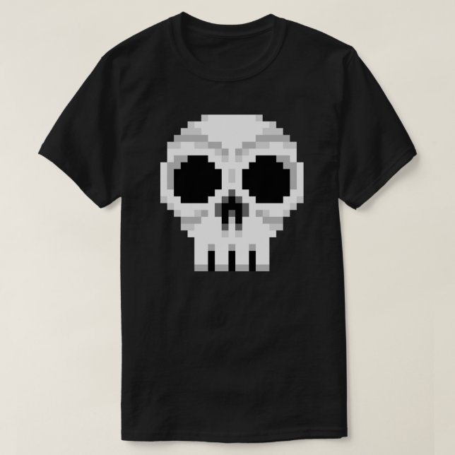 T-shirt Videogame - Crâne de mort - Pixel Art (Design devant)