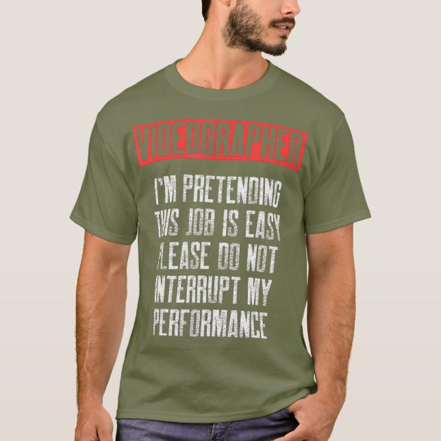 T-shirt Vidéographe Prétendant Vidéographie Cinéaste (Devant)