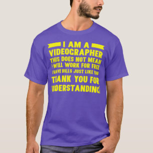 T-shirt Vidéographe Travail Libre Vidéographie Cinéaste