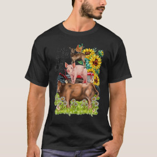 T-shirt Vie À propos de Balance Animaux Vache Cochon Chèvr