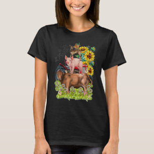T-shirt Vie À propos de Balance Animaux Vache Cochon Chèvr