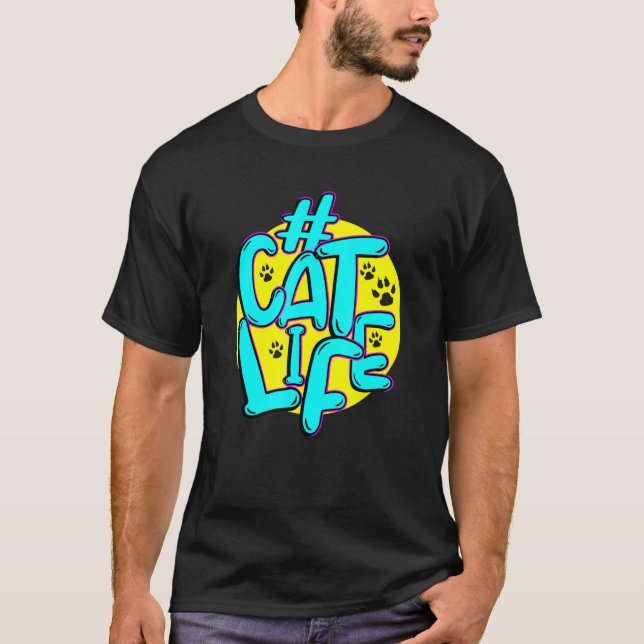 T-shirt Vie adorable de chats (Devant)