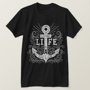 T-shirt Vie Ancre - Typographie Vintage nautique