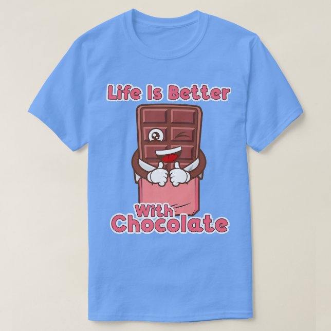 T-shirt Vie Avec Chocolat Drôle Bar Chocolat (Design devant)