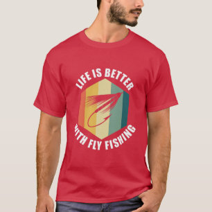 T-shirt Vie Avec Pêche À La Mouche Nature Pêcheur Pêcheur 