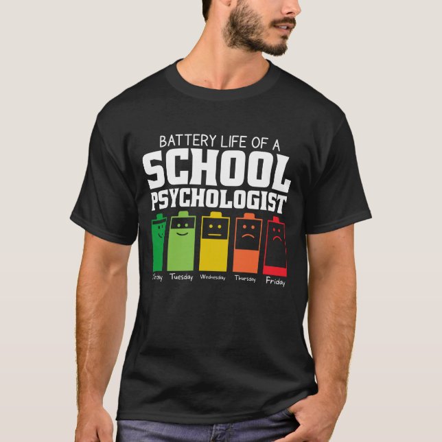 T-shirt Vie Batterie D'Un Psychologue Scolaire (Devant)