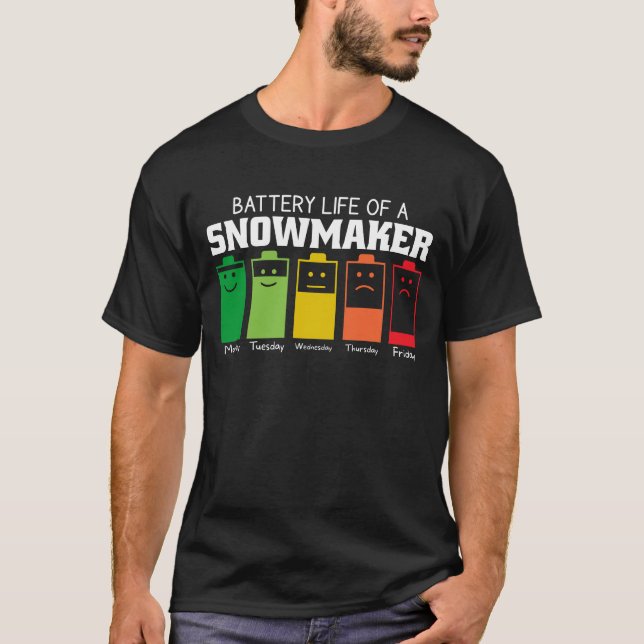 T-shirt Vie Batterie D'Un Snowmaker (Devant)