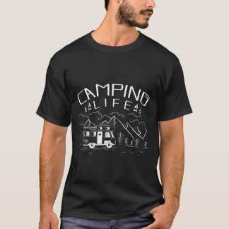 T-shirt Vie de camping Nature sauvage Feu de camp extérieu