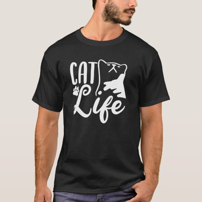 T-shirt Vie de chat - Amateur de chat drôle (Devant)