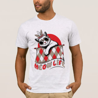 T-shirt Vie de chat drôle chat cool