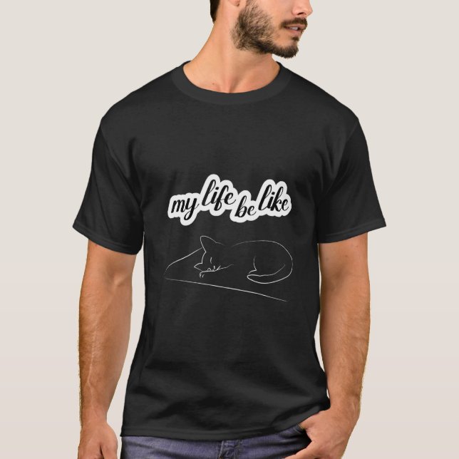T-shirt Vie de chat endormi (Devant)