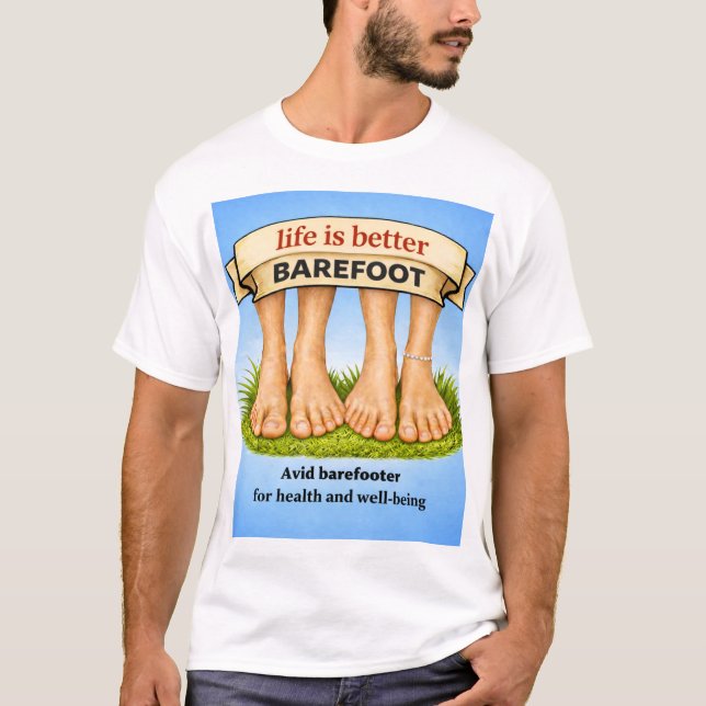T-shirt vie de couple - la vie est mieux pieds nus (Devant)