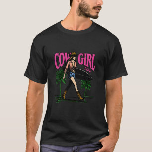 T-shirt Vie de cowgirl Mignonne cowgirl surfeuse Chapeau d