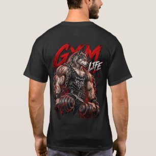 T-shirt Vie de gym Loup-garou Mode Bête Bodybuilding Fitne