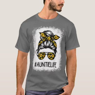 T-shirt Vie de la Tante blanchie avec Tournesol Messy Bun