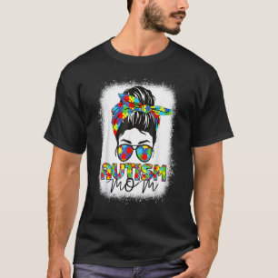 T-shirt Vie de maman autiste, chignon désordonné, maman dé
