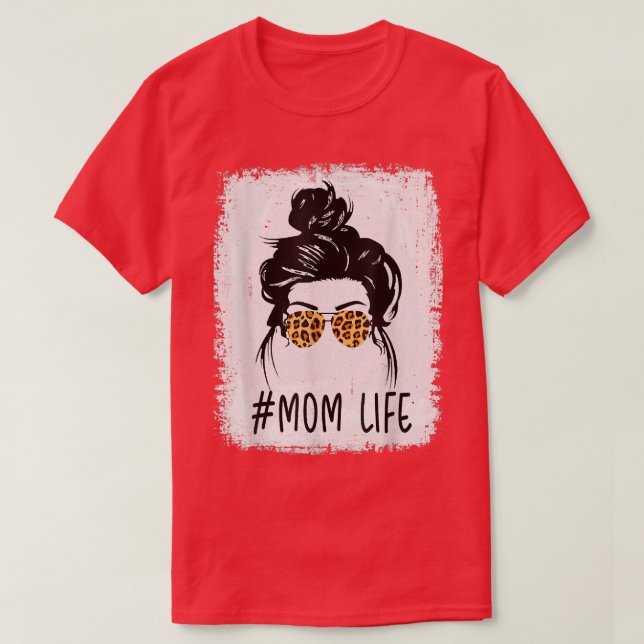 T-shirt Vie de maman classique avec Leopard Motif Shades C (Design devant)