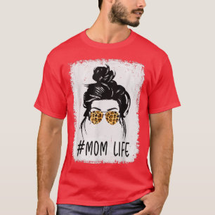 T-shirt Vie de maman classique avec Leopard Motif Shades C
