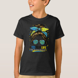 T-shirt vie de maman syndrome de down bun désordonné syndr