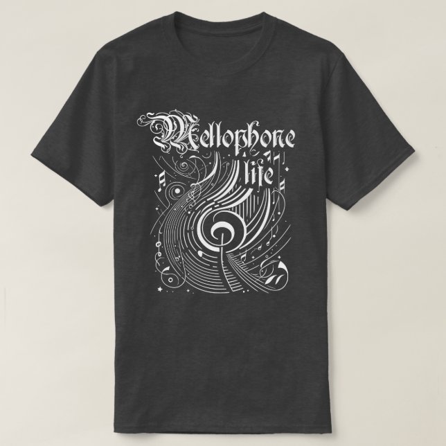 T-shirt Vie de Mellophone à musique ondulée (Design devant)
