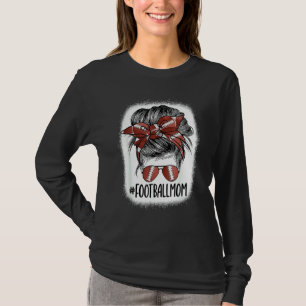 T-shirt Vie de mère de footballeur décolorée avec léopard 